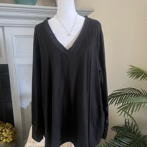Molly & Isadora Black V-Neck Women's Top 3X